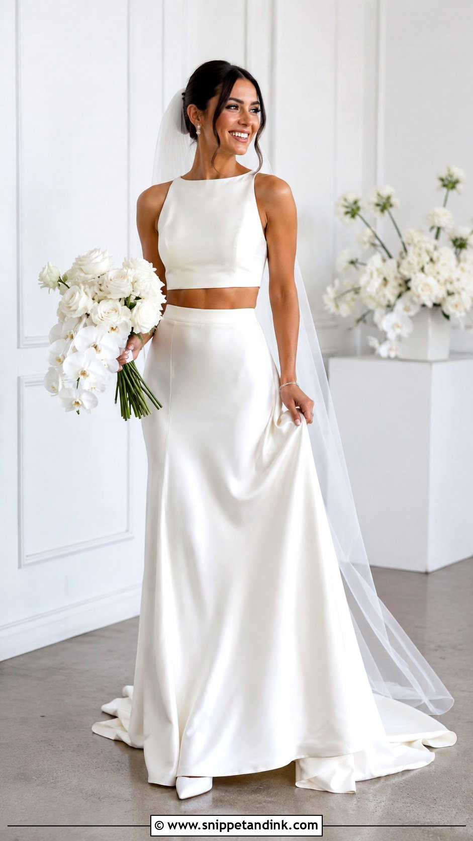 Two Piece Bridal Set Outfit - Snippet and Ink - 30 Bridal Wear Ideas