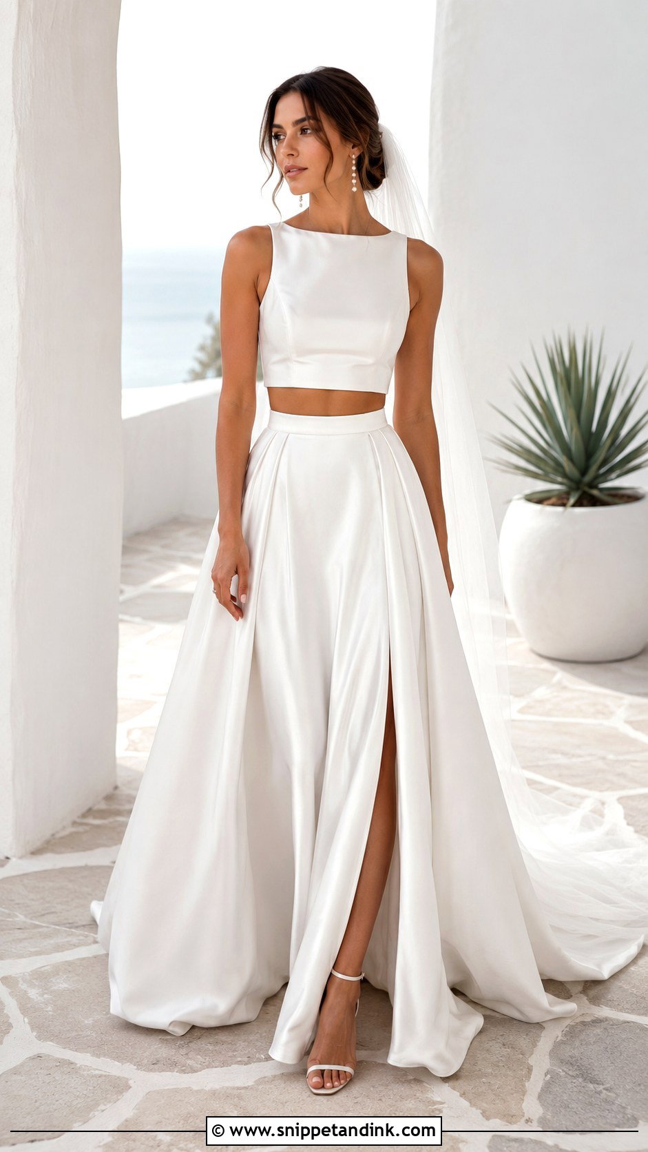 Two Piece Bridal Set Outfit - Snippet and Ink - 25 Wedding Outfit for Bride Ideas