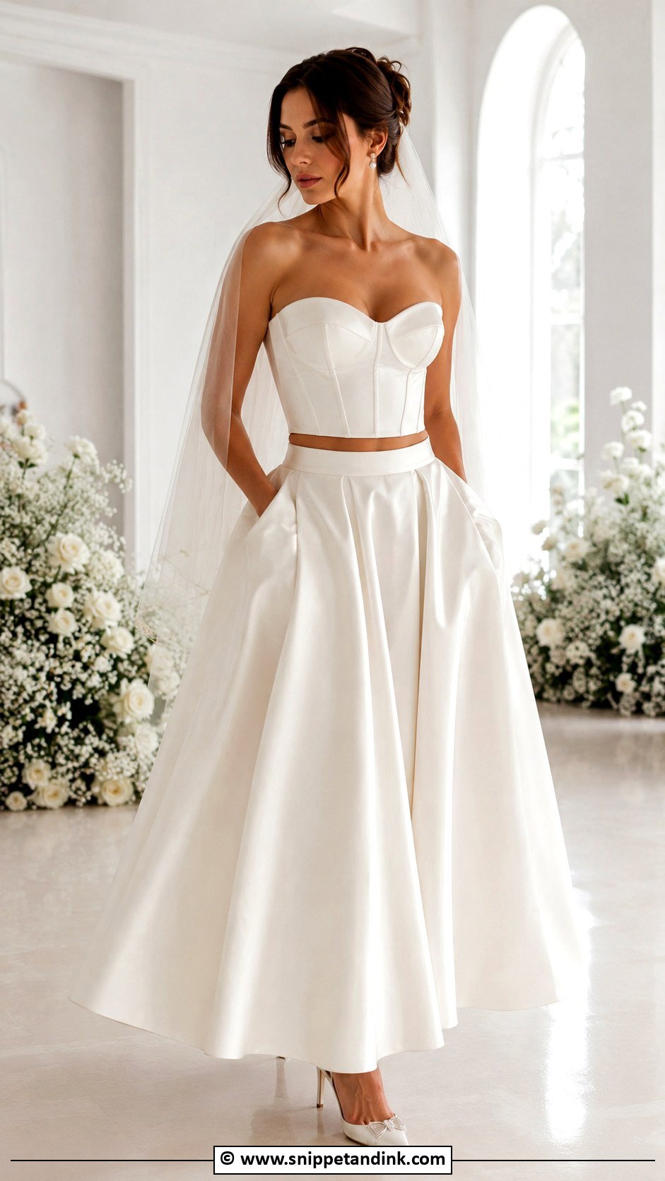 Two Piece Bridal Set Outfit - Snippet and Ink - 25 Bride Wedding Outfits