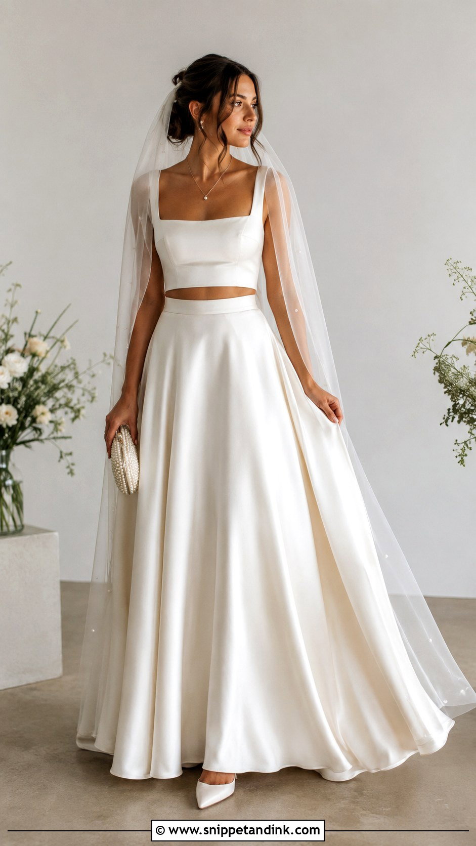 Two Piece Bridal Set Wedding Outfit - Snippet and Ink - 20 Unique Wedding Outfits