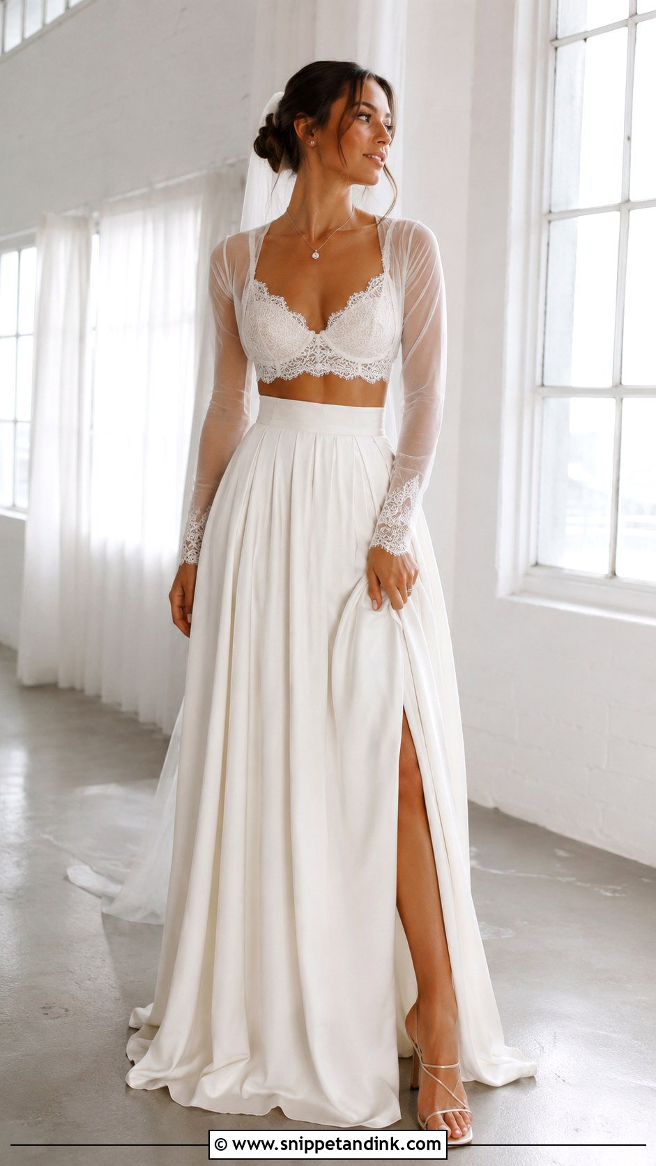 Two Piece Bridal Skirt Set - Snippet and Ink - 20 Bride Wear Ideas
