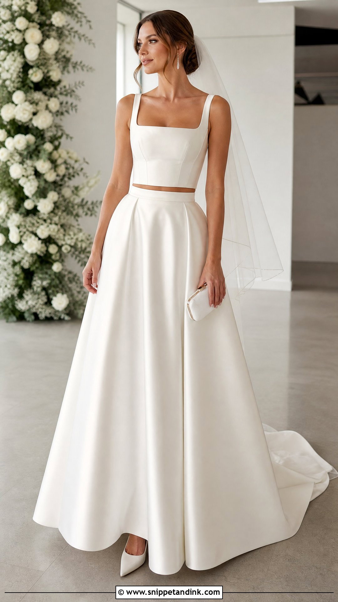 Two Piece Bridal Wedding Dress - Snippet and Ink - 20 Small Bust Wedding Dress Ideas