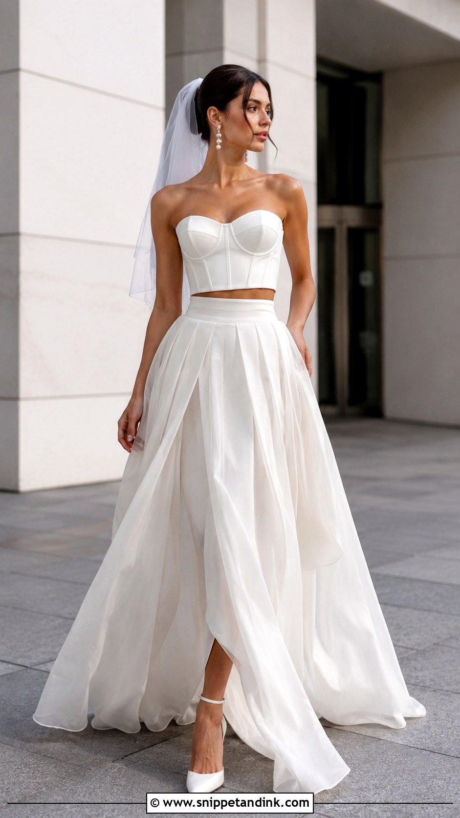 Two Piece Bridal Wedding Dress - Snippet and Ink - 20 Artsy Wedding Dresses