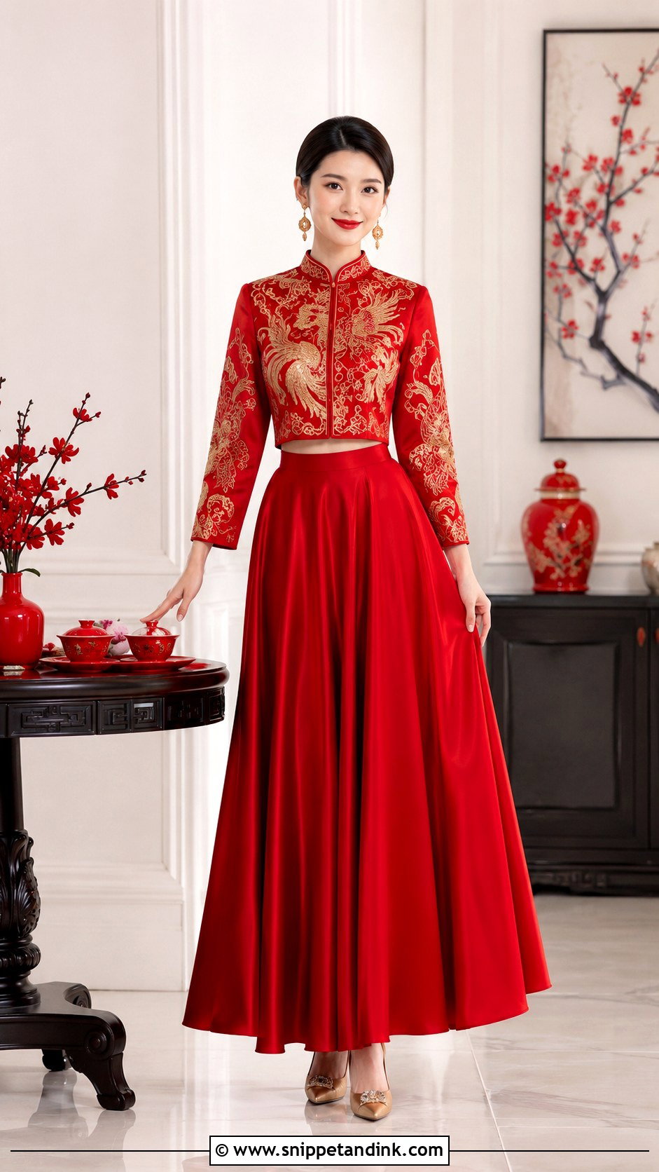 Two Piece Chinese Wedding Dress - Snippet and Ink - 25 Modern Chinese Wedding Dress Ideas