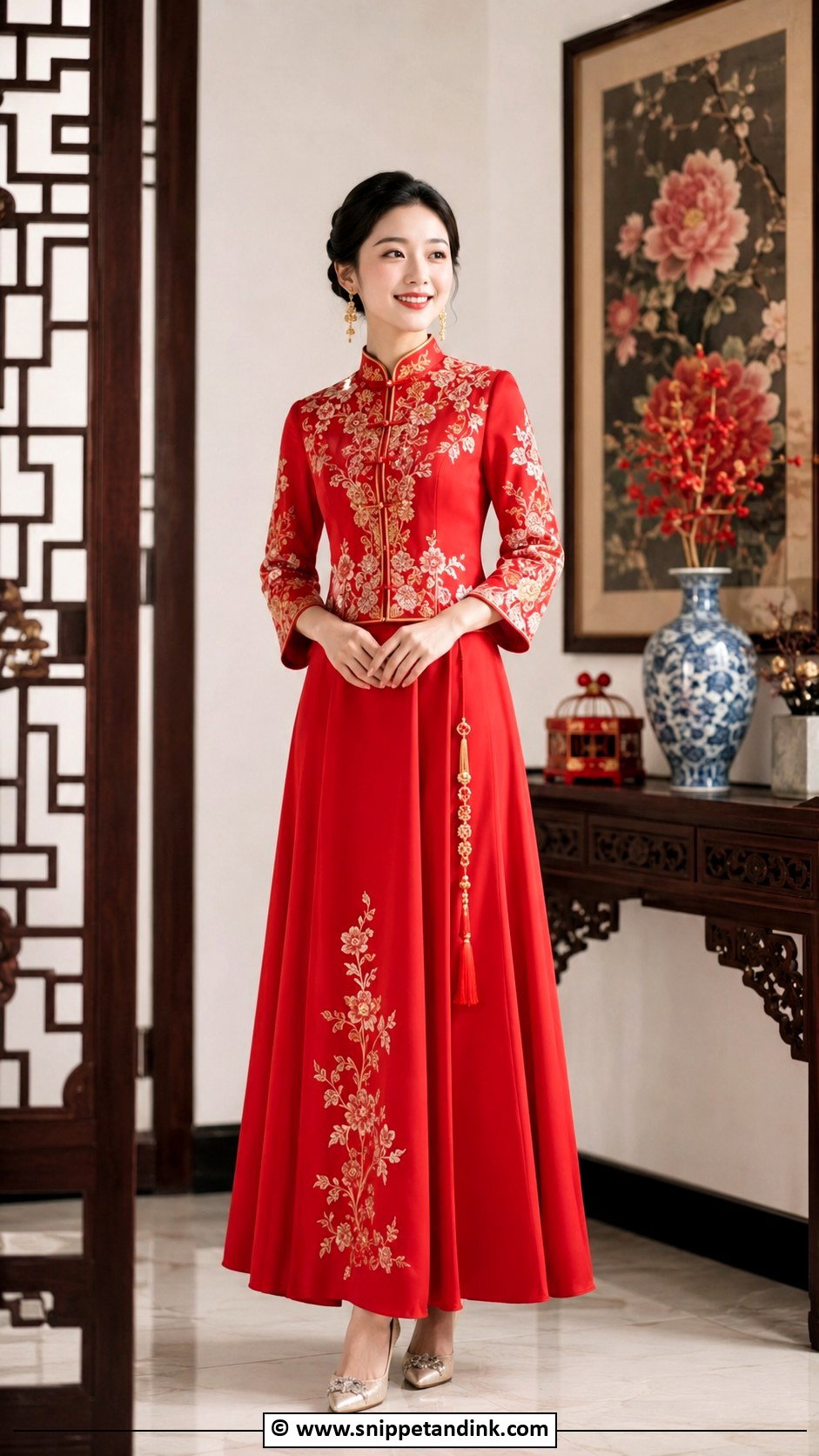 Two Piece Chinese Wedding Dress - Snippet and Ink - 30 Chinese Wedding Dress Ideas