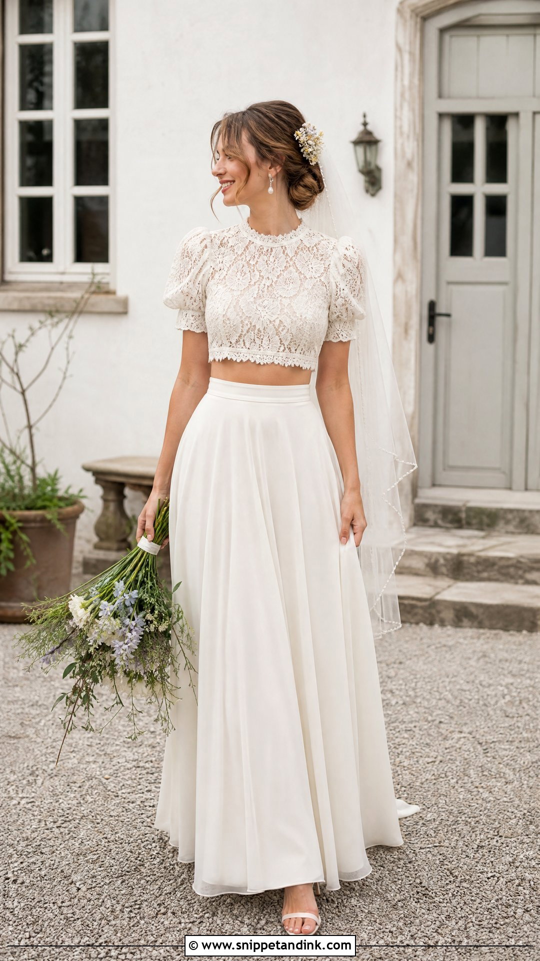 Two Piece Cottage Wedding Dress - Snippet and Ink - 25 Cottage Wedding Dress Ideas