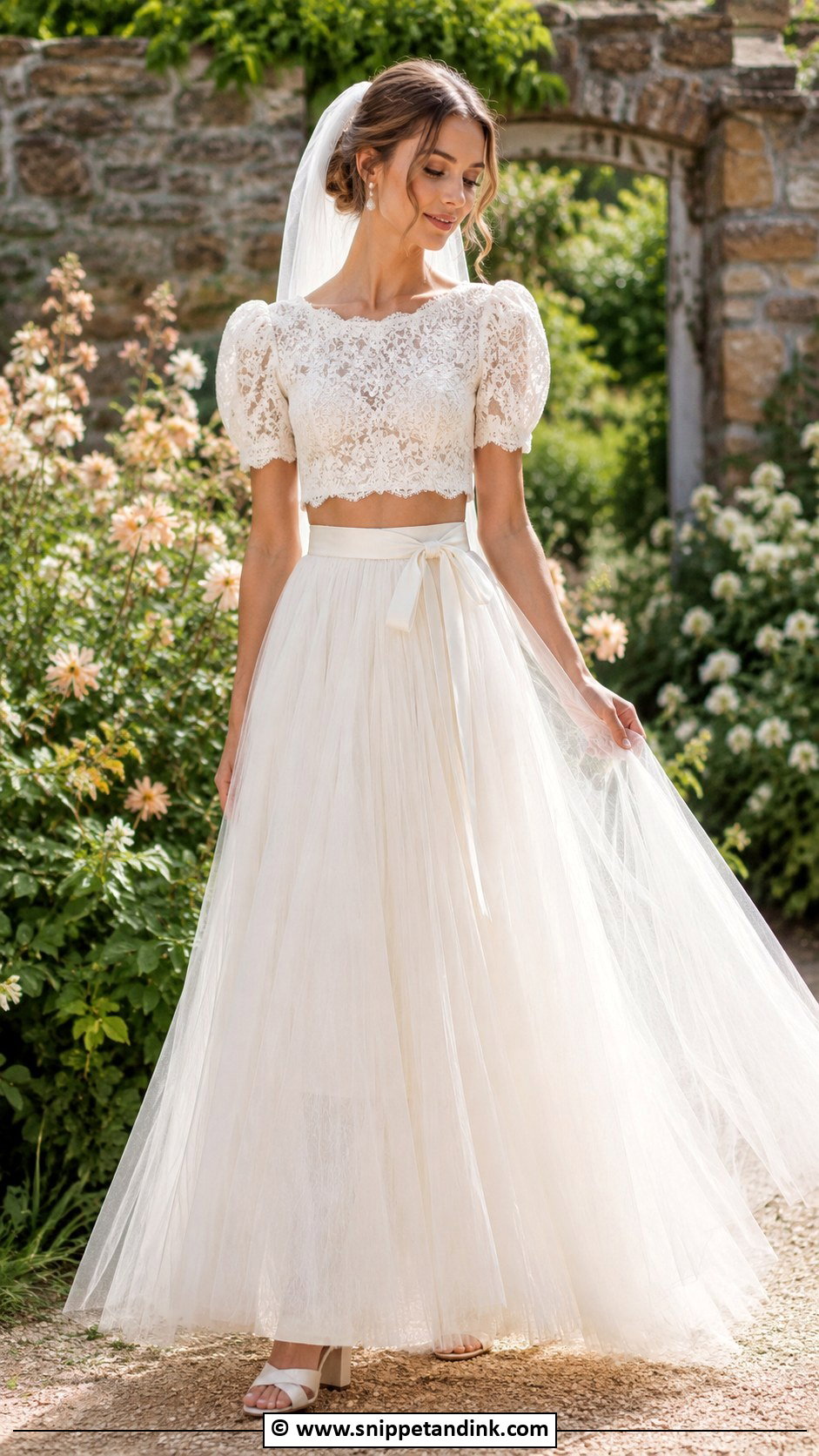 Two Piece Cottagecore Wedding Dress - Snippet and Ink - 30 Cottagecore Wedding Dress Ideas