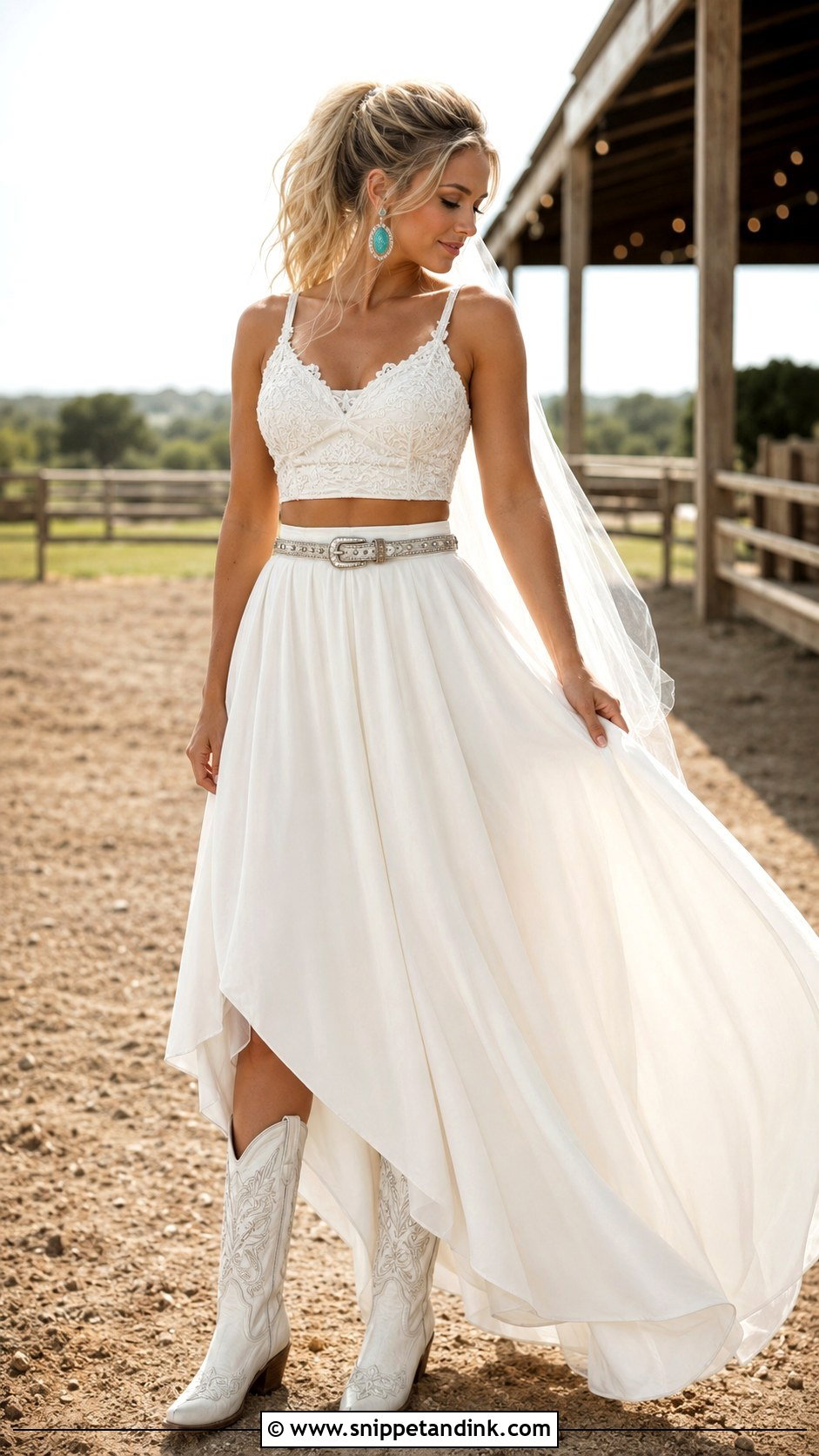 Two Piece Cowboy Wedding Dress - Snippet and Ink - 20 Cowboy Wedding Dress Ideas