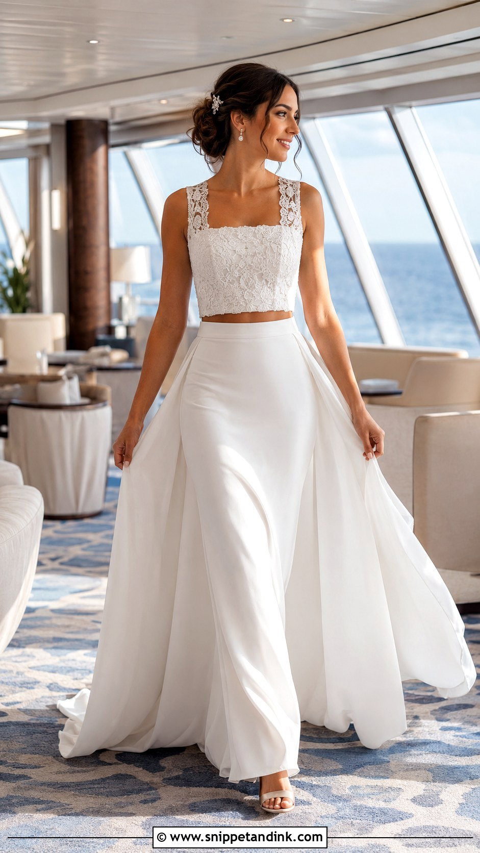 Two Piece Cruise Wedding Dress - Snippet and Ink - 20 Cruise Wedding Dress Ideas