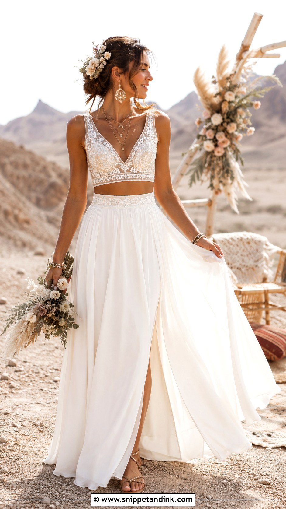 Two Piece Desert Wedding Dress - Snippet and Ink - 20 Desert Wedding Dress Ideas