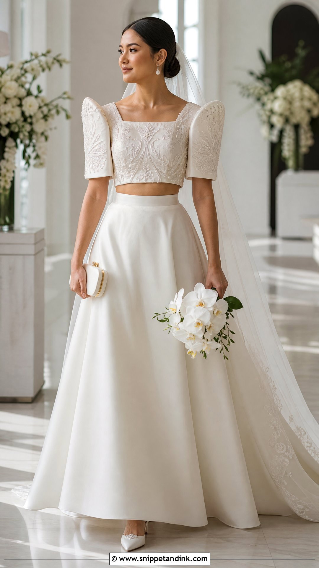 Two Piece Filipiniana Wedding Dress - Snippet and Ink - 20 Philippine Wedding Dress Ideas