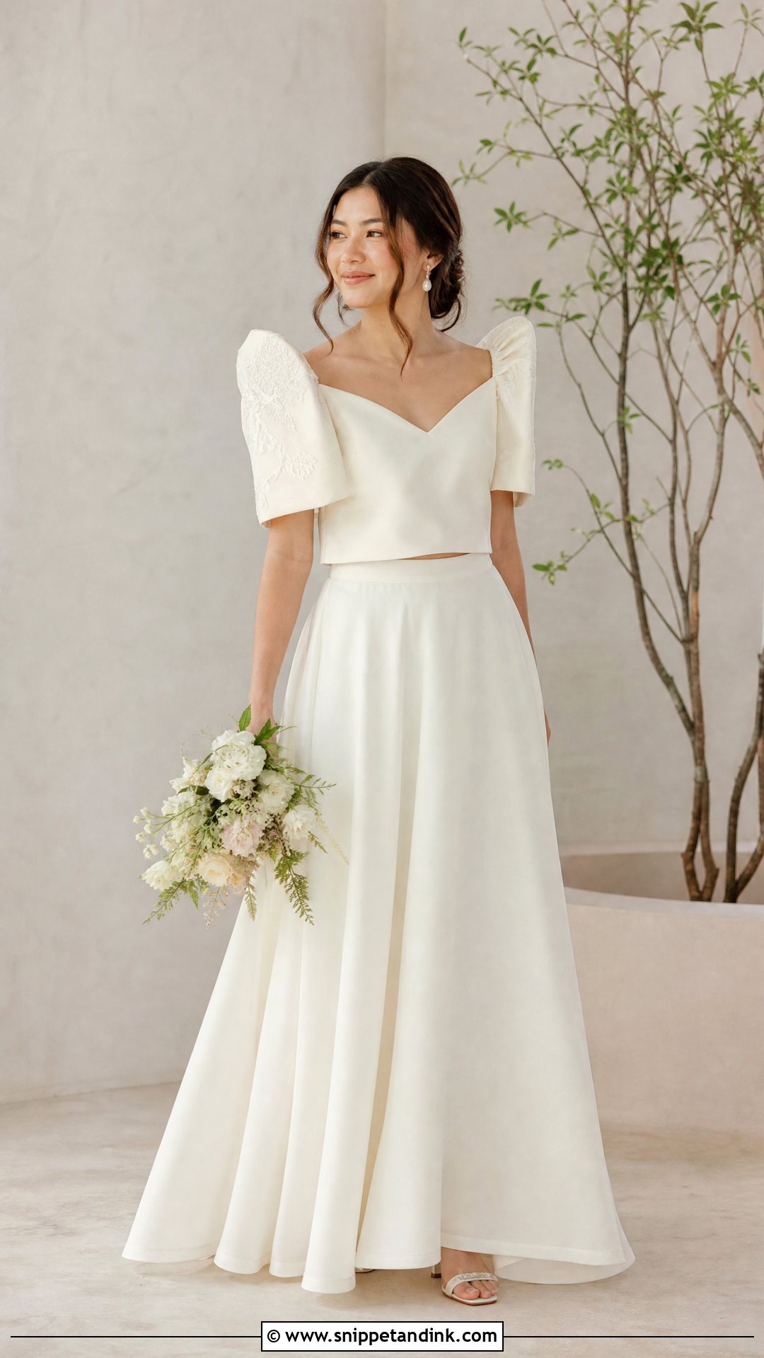 Two Piece Filipiniana Wedding Dress - Snippet and Ink - 25 Filipino Wedding Dress Ideas