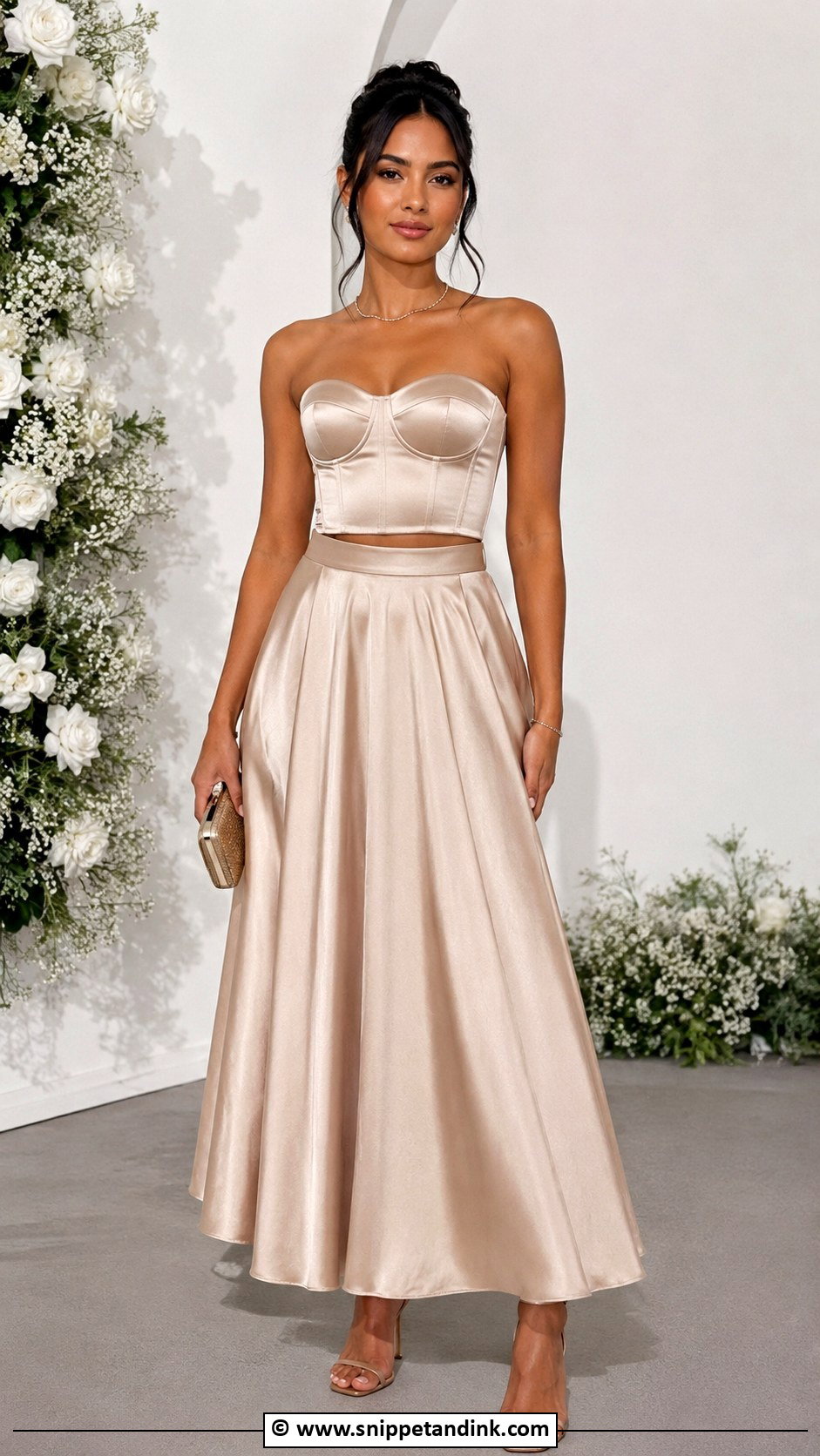 Two Piece Gown Design - Snippet and Ink - 35 Trending Gown Designs