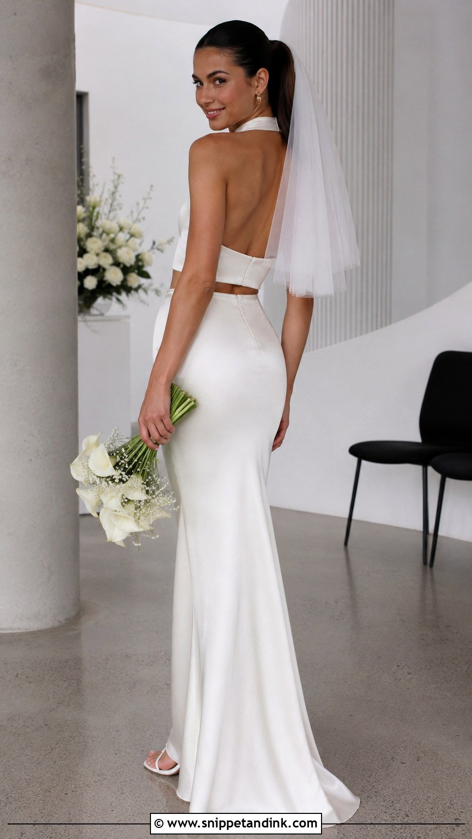 Two Piece Halter Backless Wedding Dress - Snippet and Ink - 20 Halter Backless Wedding Dress Ideas