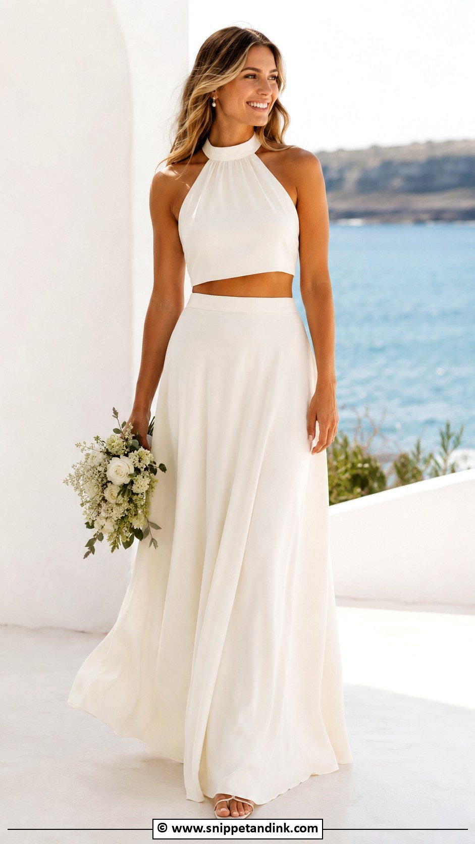 Two Piece Halter Wedding Dress - Snippet and Ink - 25 Halter Top Wedding Dress Ideas