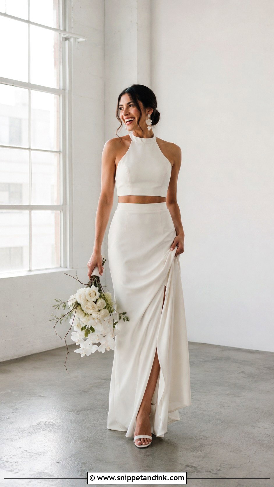 Two Piece Halterneck Wedding Dress - Snippet and Ink - 30 Halterneck Wedding Dress Ideas