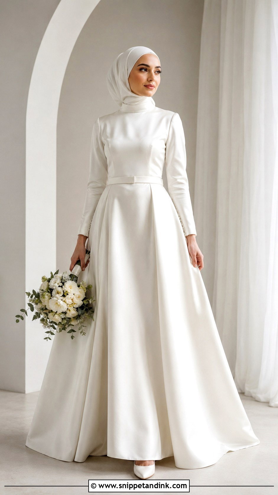 Two Piece Hijab Wedding Dress - Snippet and Ink - 25 Simple Hijab Wedding Dresses