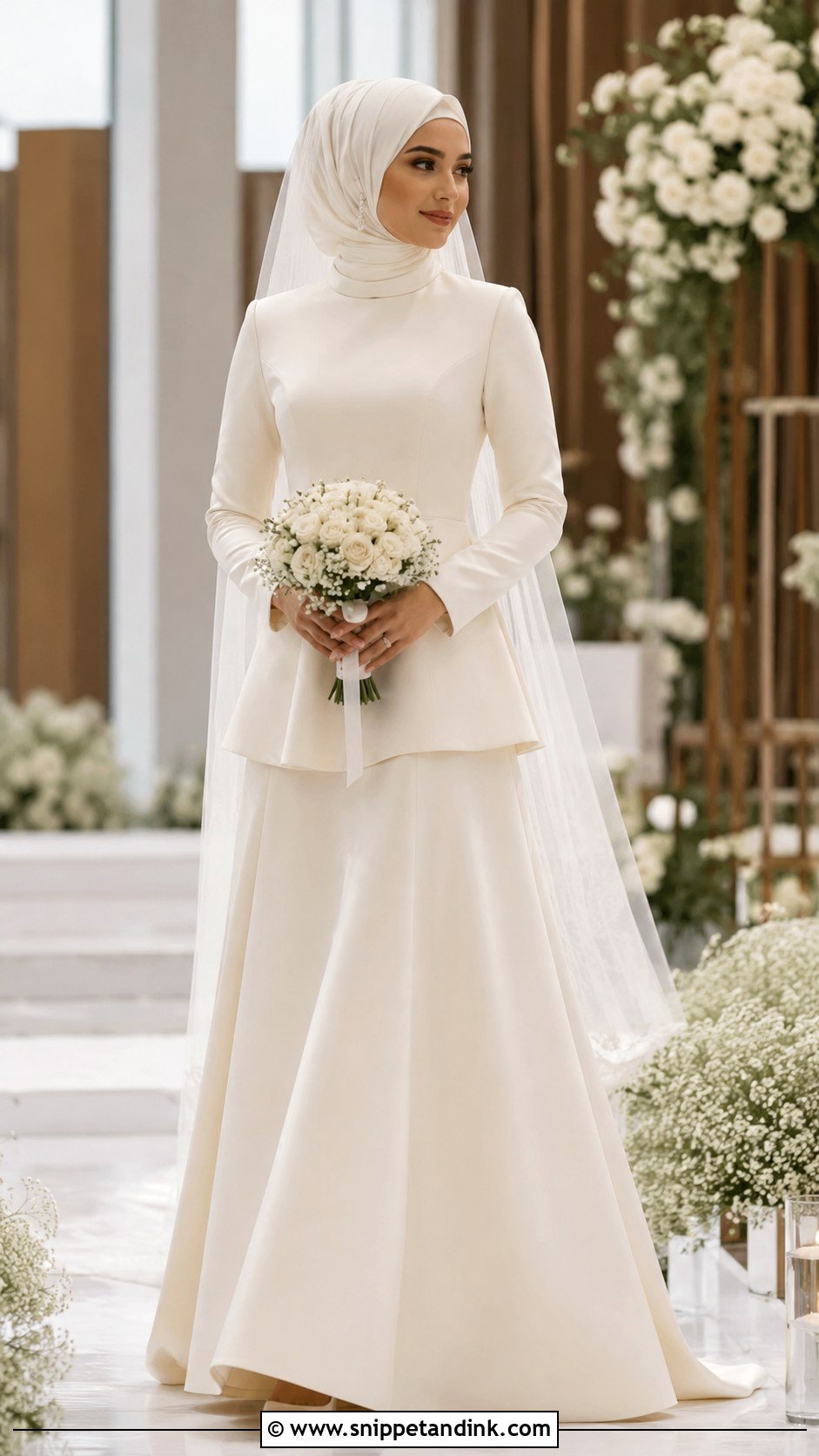 Two Piece Hijabi Bride Dress - Snippet and Ink - 20 Hijabi Bride Dress Ideas