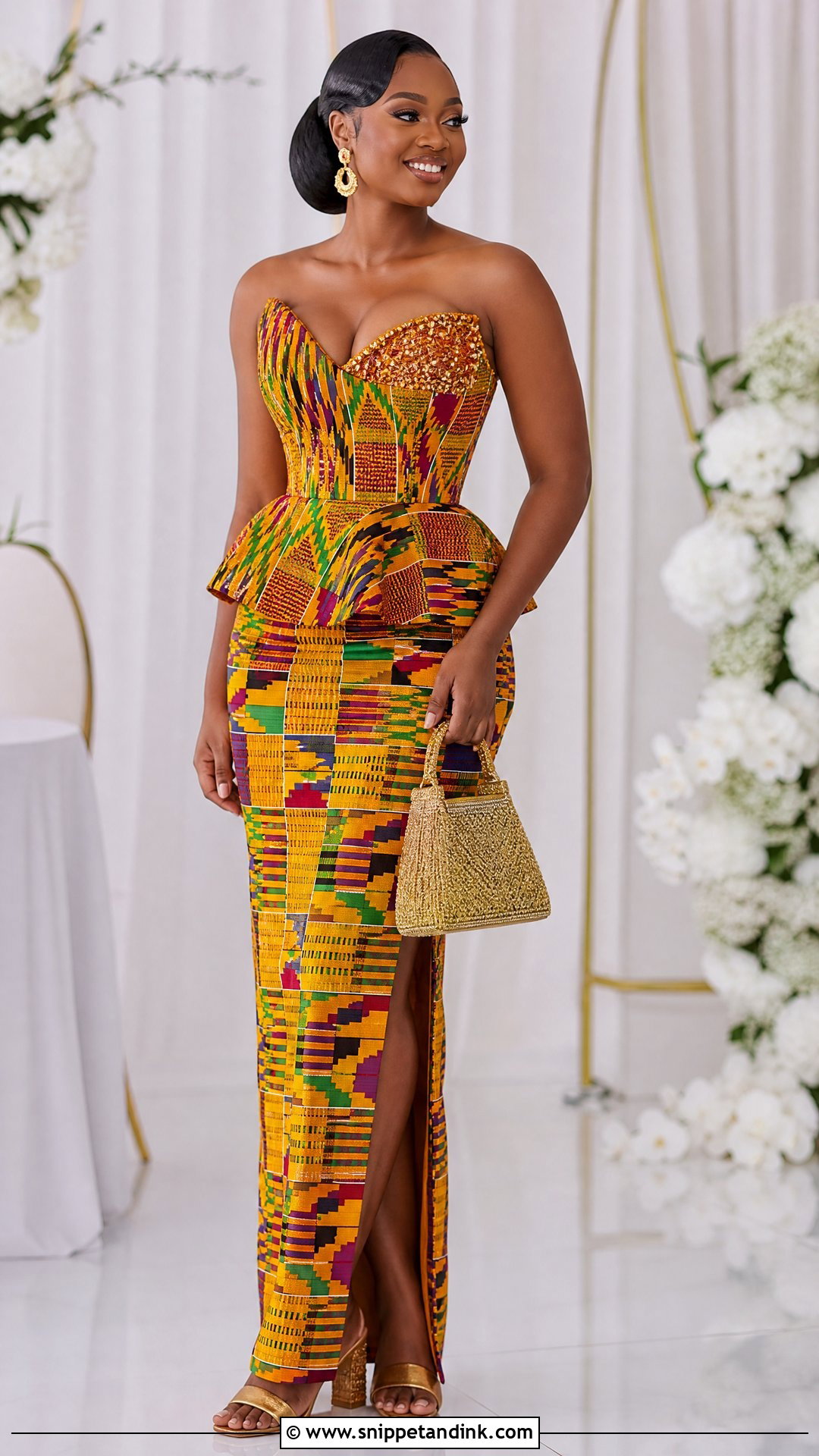 Two Piece Kente Ghana Wedding Dress - Snippet and Ink - 25 Ghana Wedding Dress Ideas