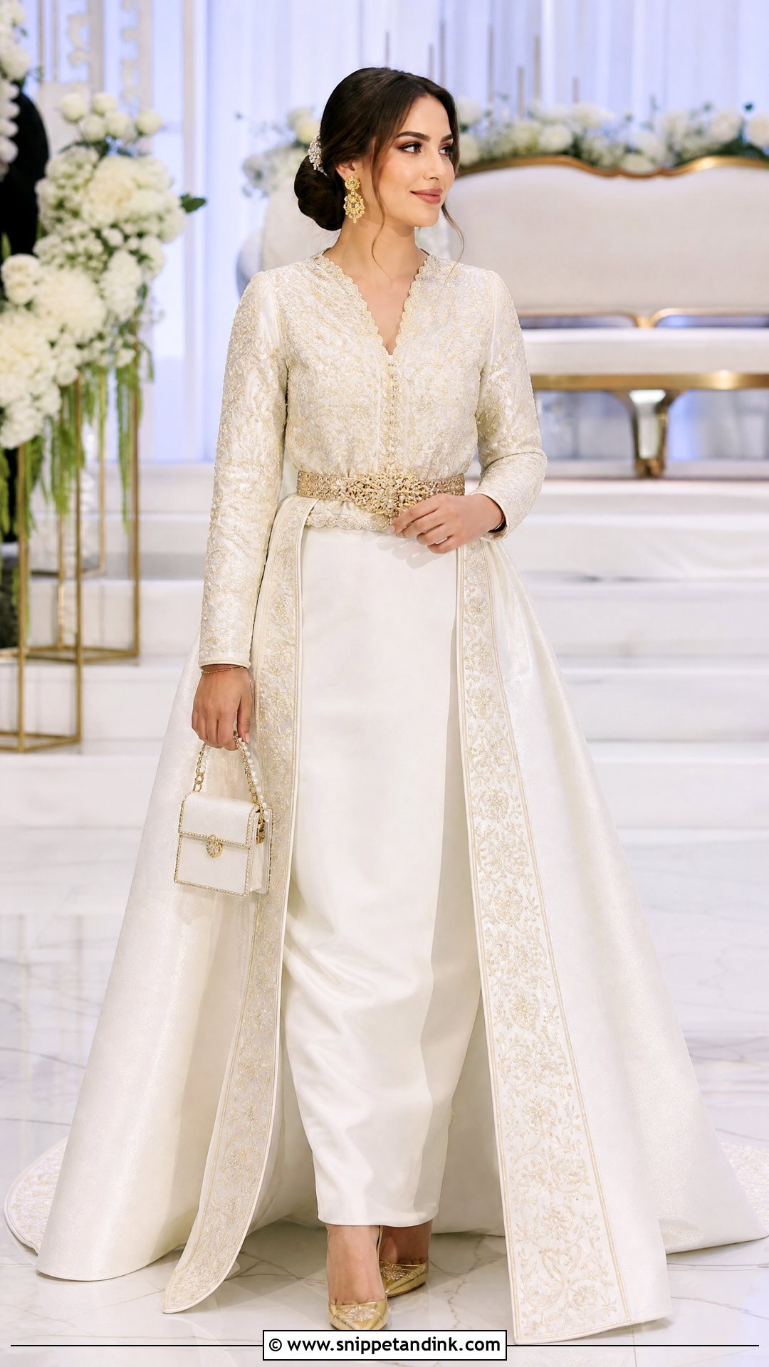 Two Piece Keswa Wedding Dress With Overskirt - Snippet and Ink - 20 Tunisian Wedding Dress Ideas