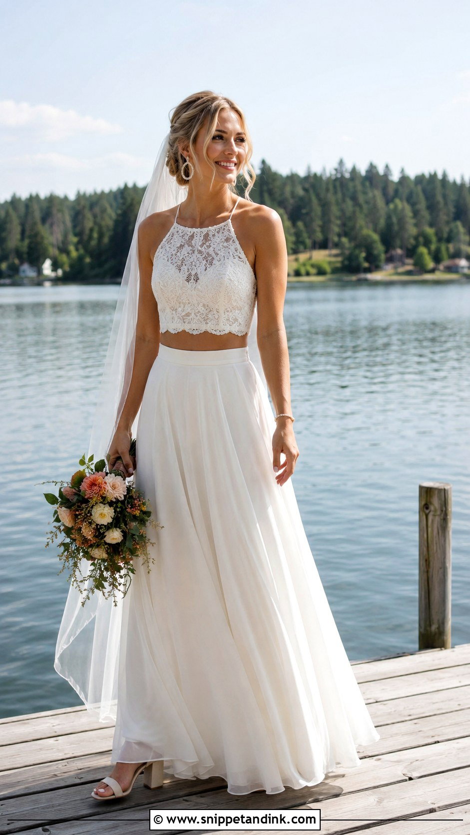 Two Piece Lake Wedding Dress - Snippet and Ink - 20 Lake Wedding Dress Ideas