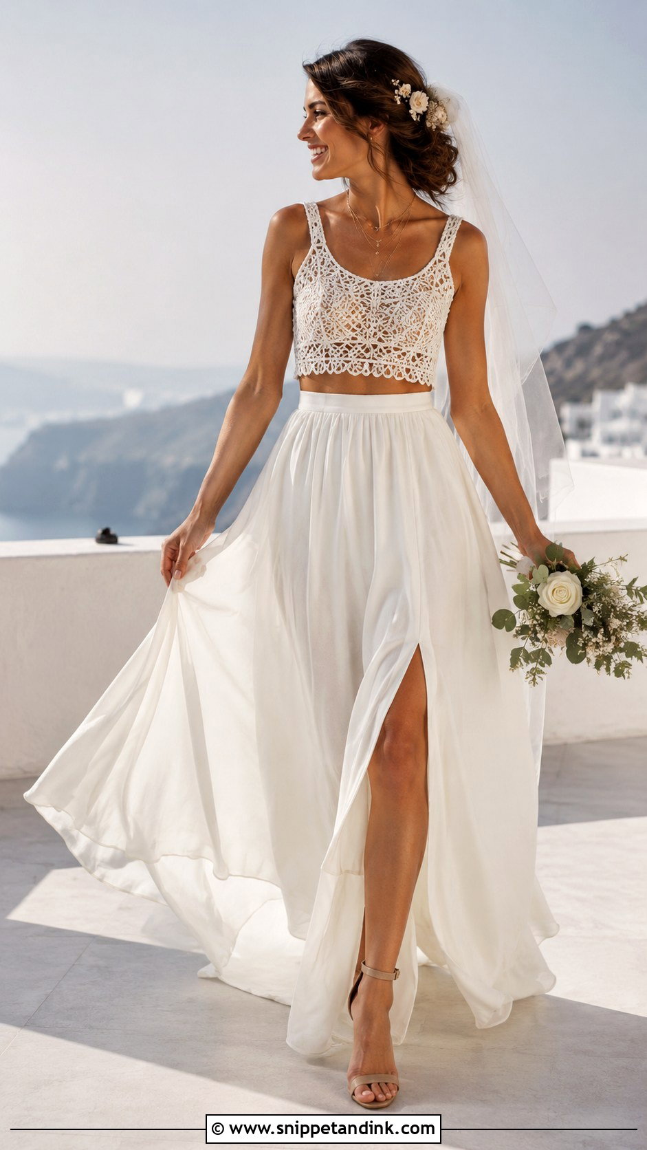 Two Piece Macrame Wedding Dress - Snippet and Ink - 20 Macrame Wedding Dress Ideas