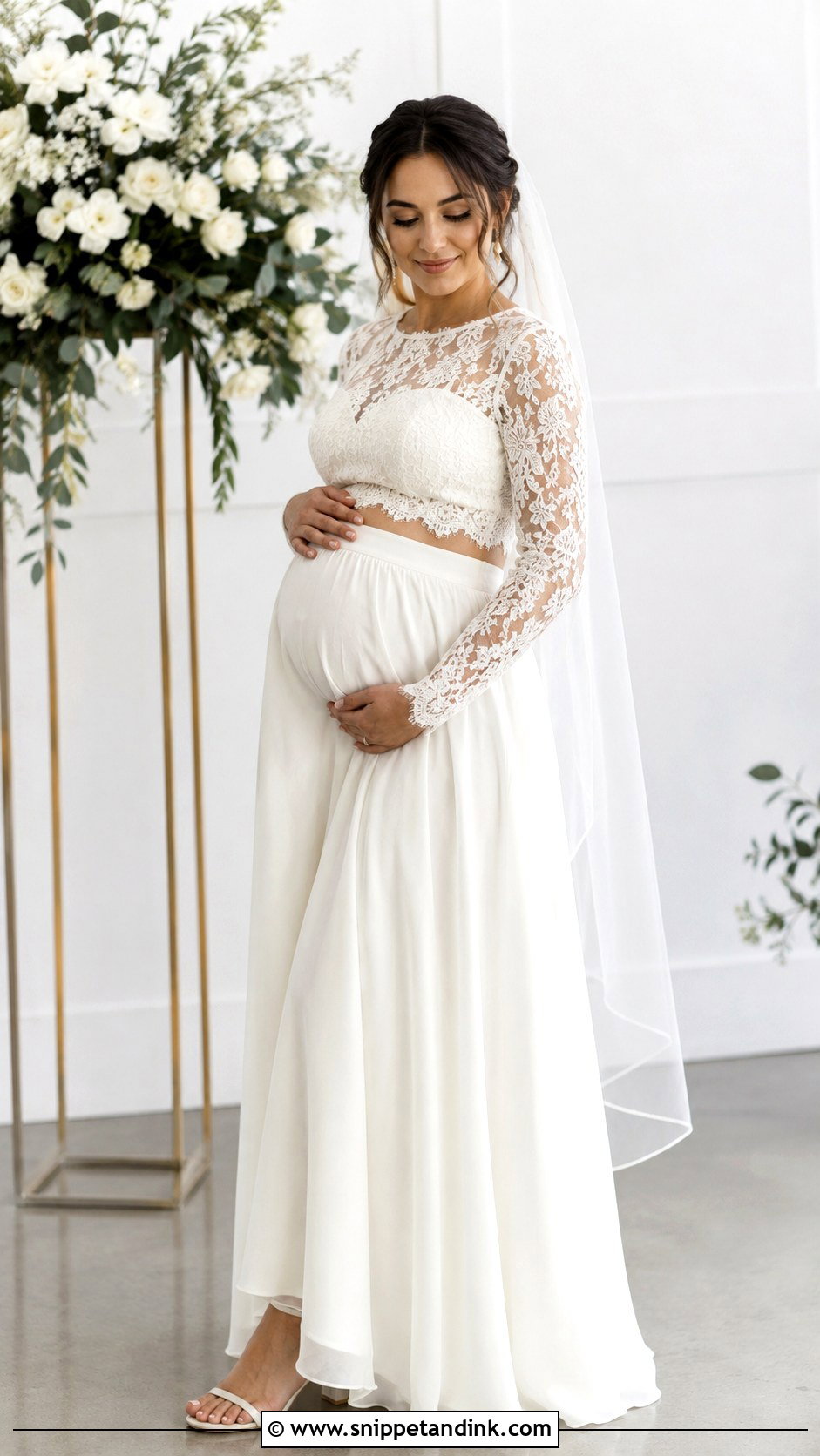 Two Piece Maternity Wedding Dress - Snippet and Ink - 30 Maternity Wedding Dress Ideas