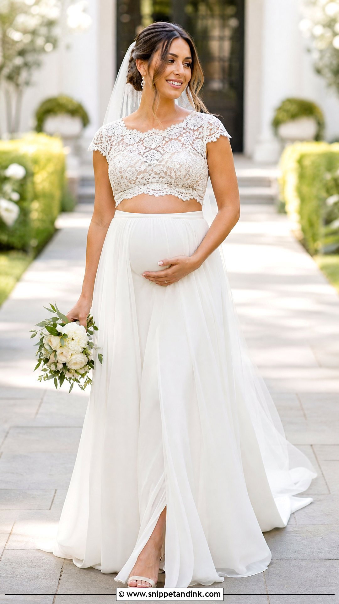 Two Piece Maternity Wedding Gown - Snippet and Ink - 25 Maternity Wedding Gown Ideas