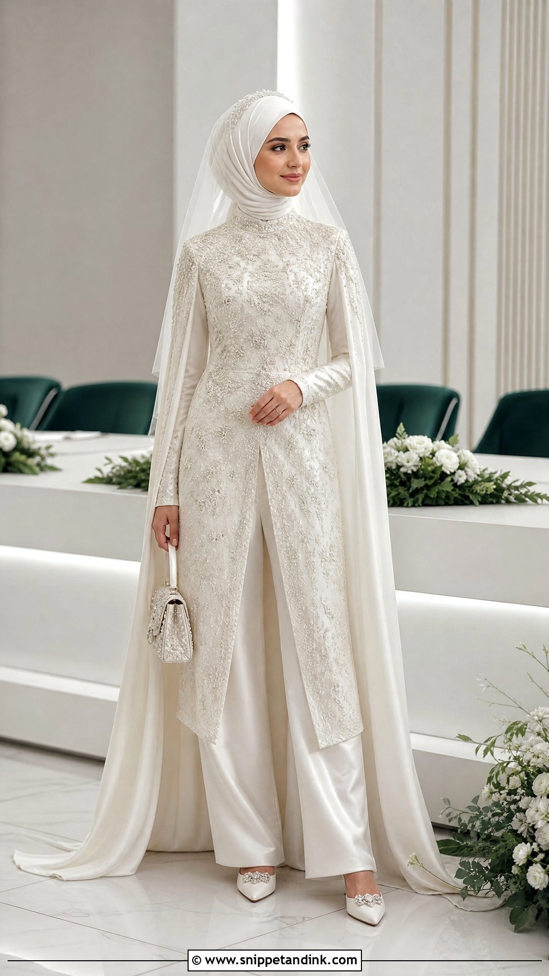 Two Piece Muslim Bridal Outfit - Snippet and Ink - 20 Islam Wedding Dress Ideas