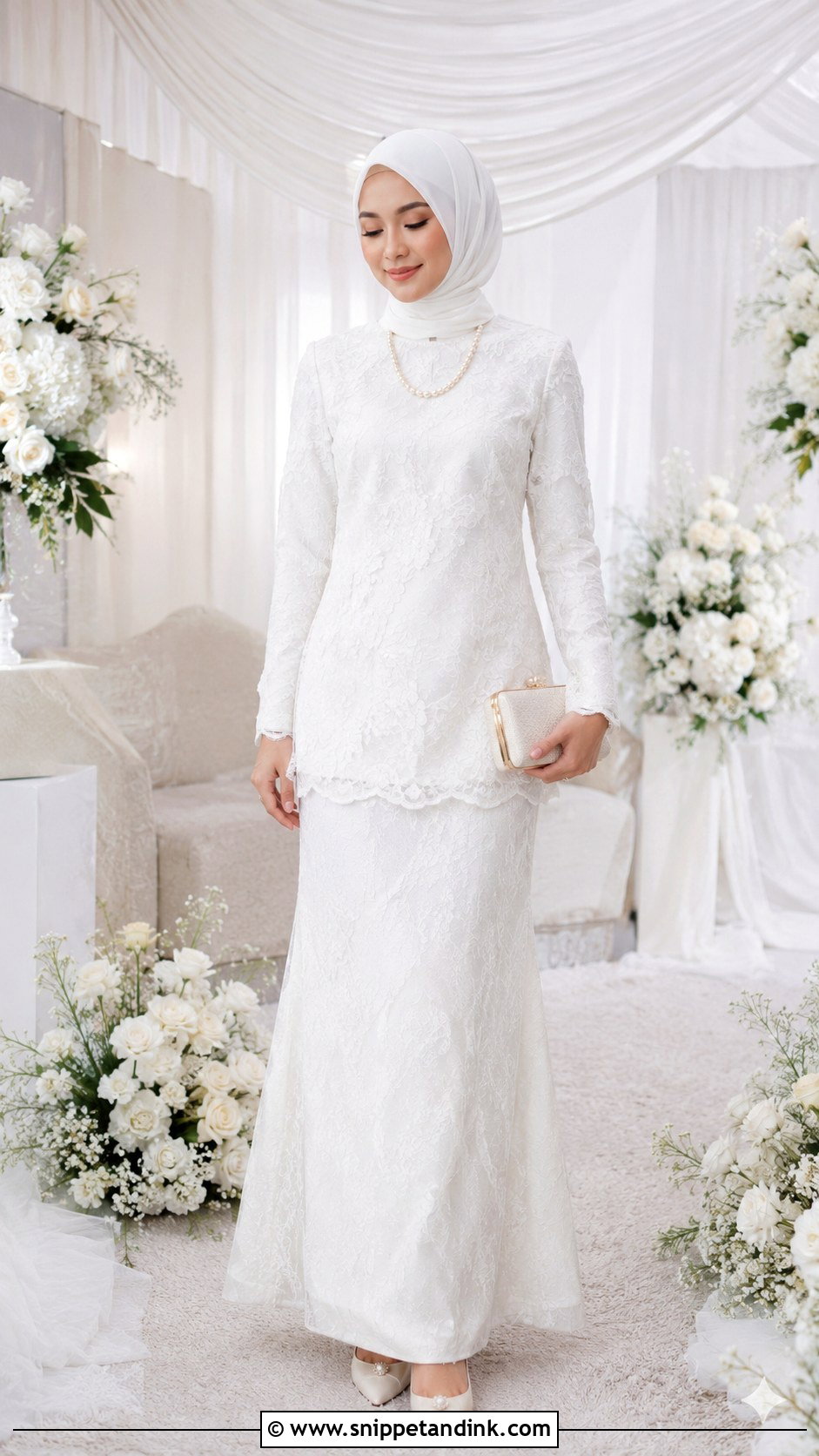 Two Piece Nikah Dress - Snippet and Ink - 25 Malay Nikah Wedding Dress Ideas
