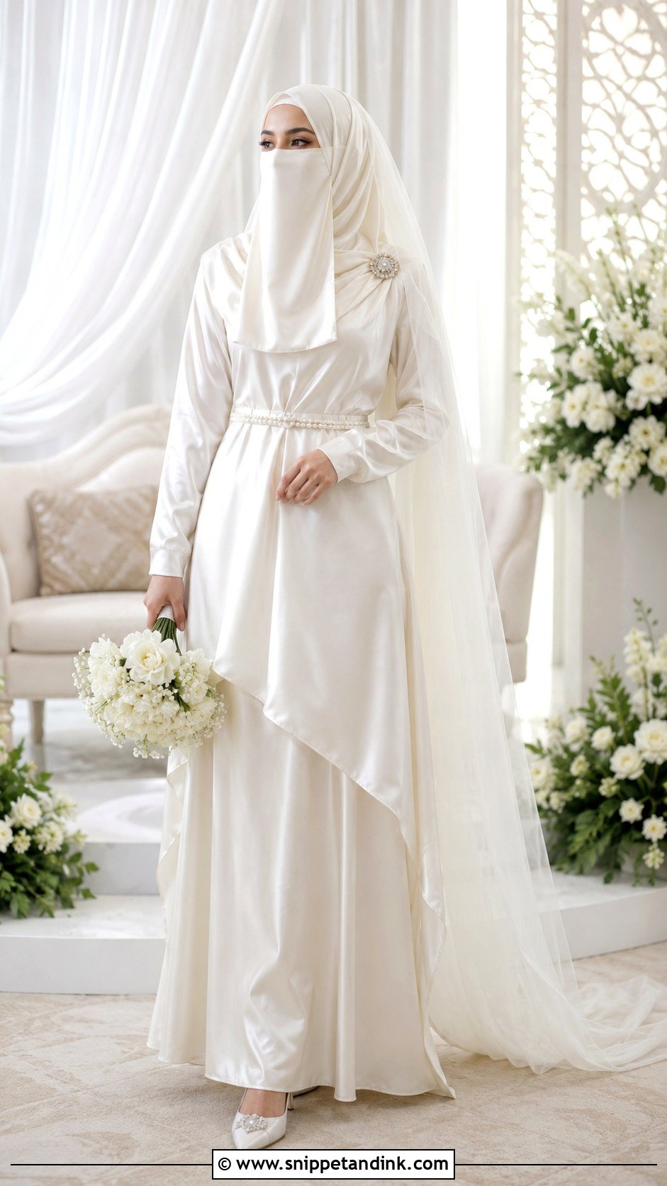 Two Piece Niqab Bride Set - Snippet and Ink - 30 Niqab Bride Ideas