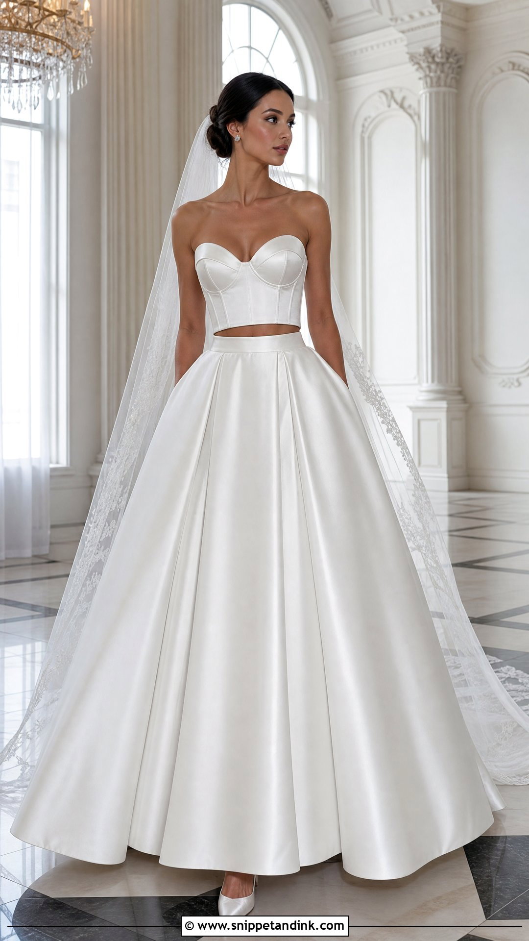 Two Piece Satin Corset Wedding Dress - Snippet and Ink - 20 Two Part Wedding Dress Ideas