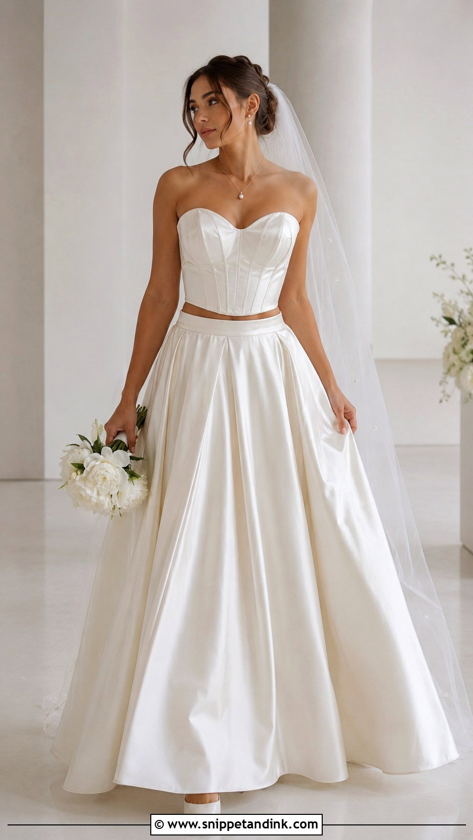 Two Piece Satin Corset Wedding Dress - Snippet and Ink - 25 Satin Corset Wedding Dress Ideas
