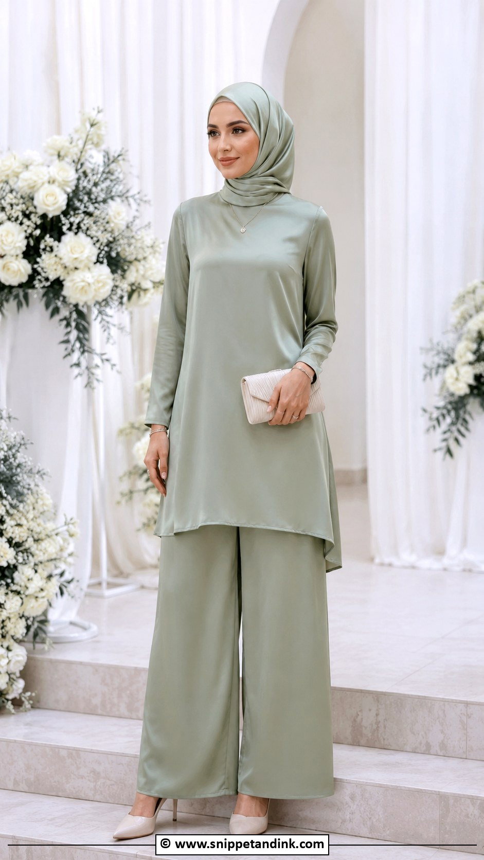 Two Piece Set Hijab Wedding Outfit - Snippet and Ink - 25 Hijab for Wedding Ideas