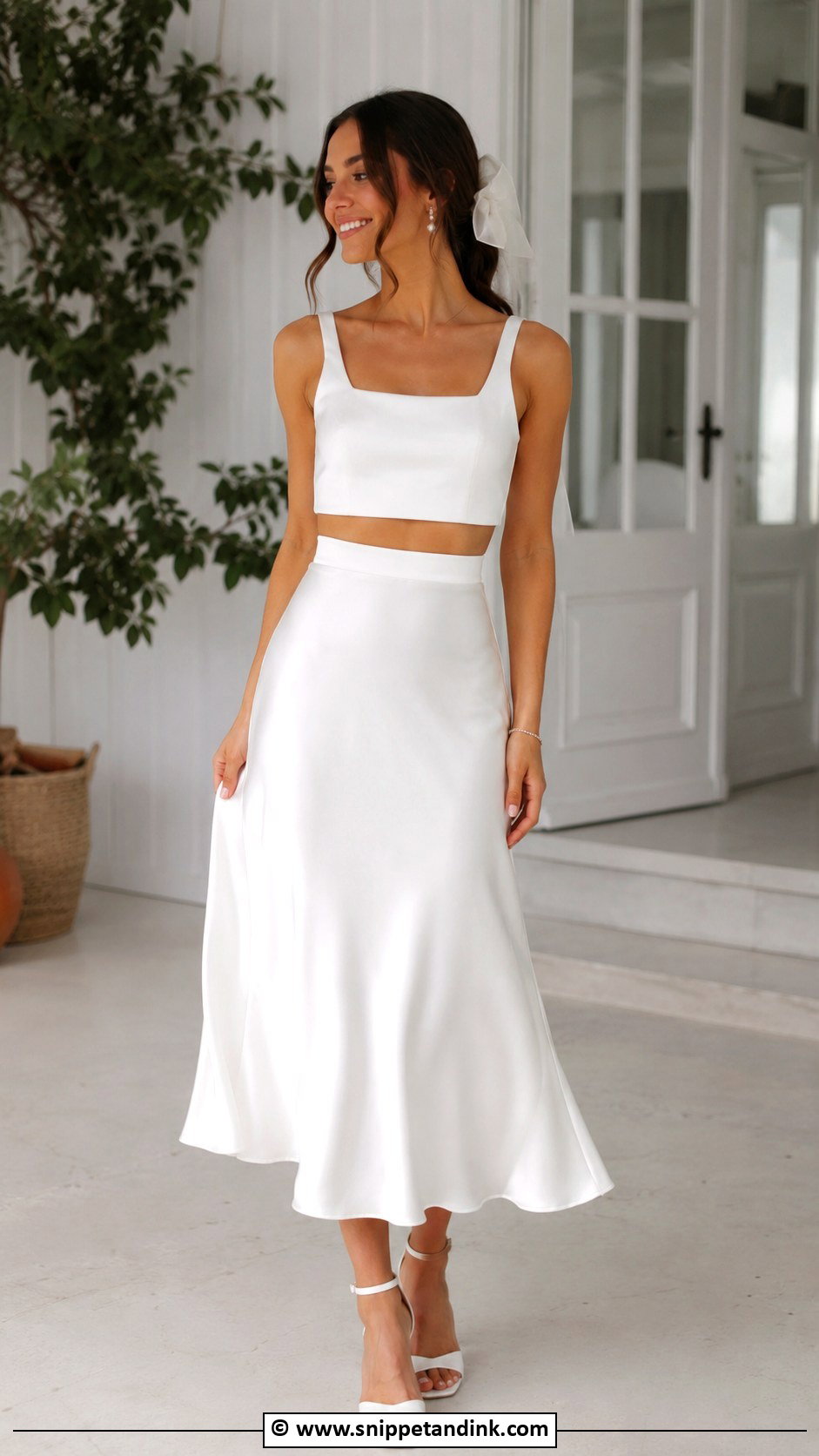 Two Piece Skirt Set After Wedding Outfit - Snippet and Ink - 25 After Wedding Outfit the Bride Ideas