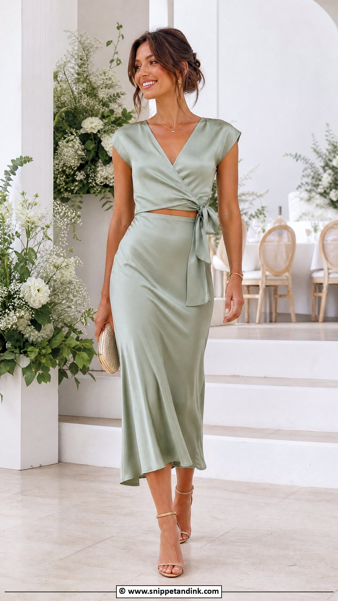 Two Piece Skirt Set Wedding Guest Outfit - Snippet and Ink - 30 What to Wear to a Wedding Ideas