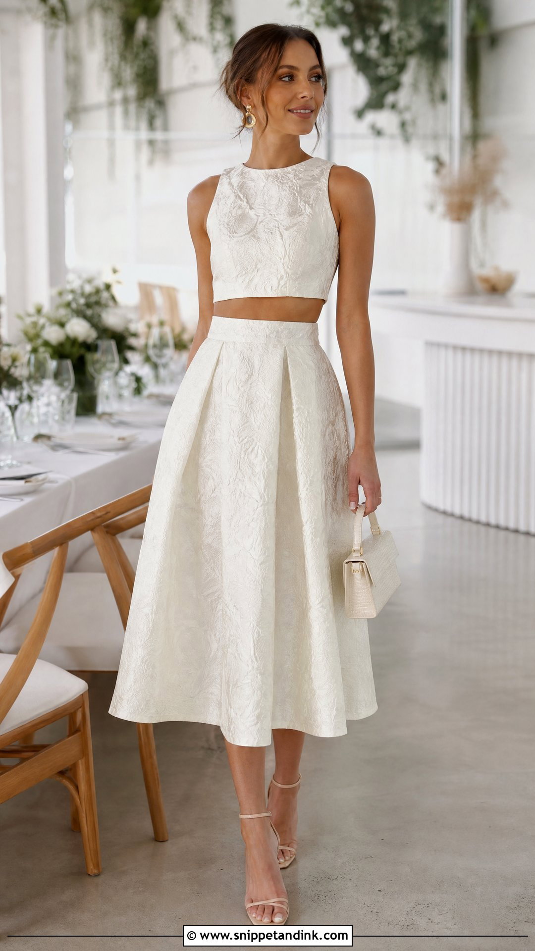 Two Piece Skirt Wedding Outfit - Snippet and Ink - 20 Wedding Styling Ideas