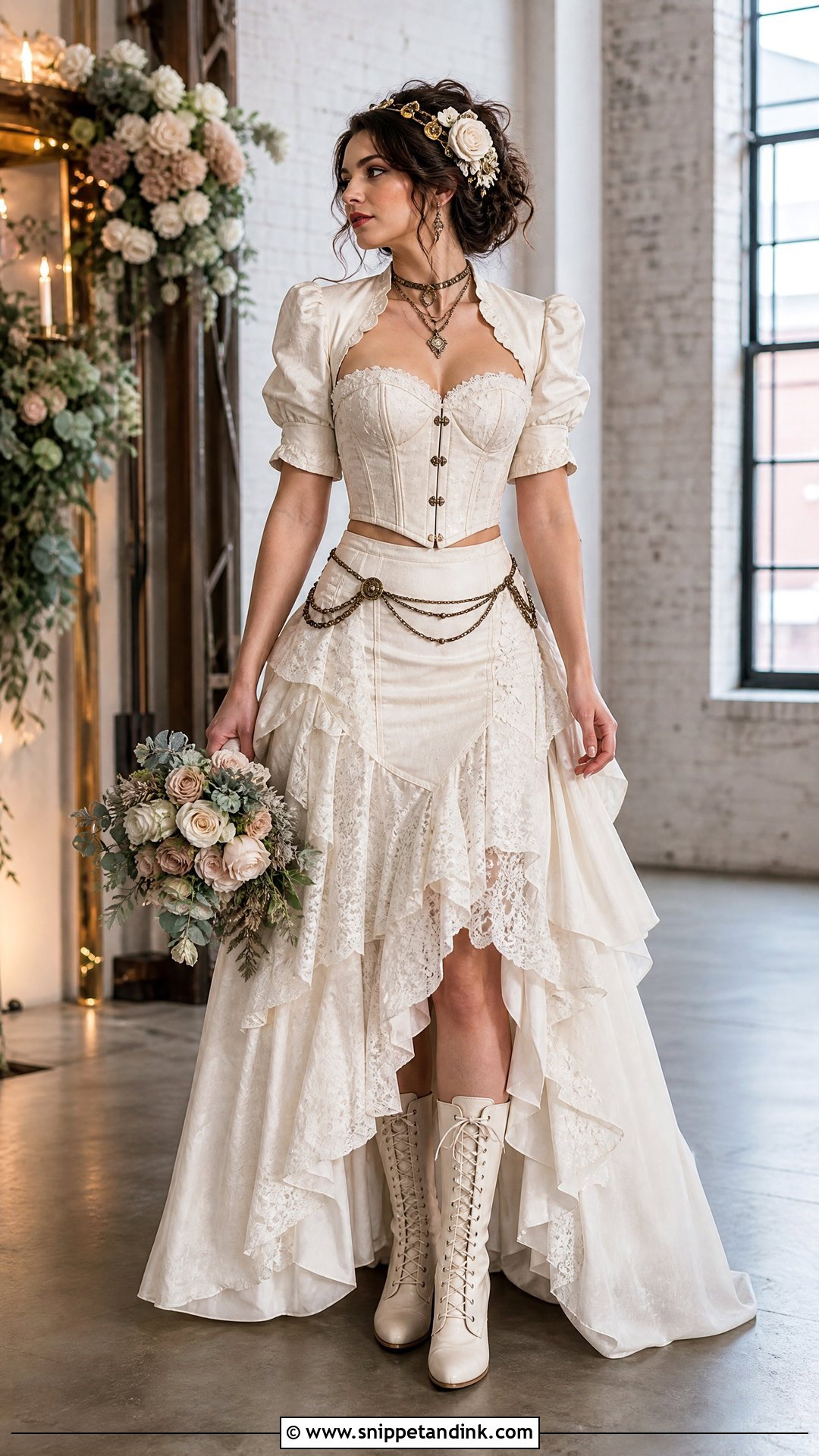 Two Piece Steampunk Wedding Dress - Snippet and Ink - 25 Steampunk Wedding Dress Ideas