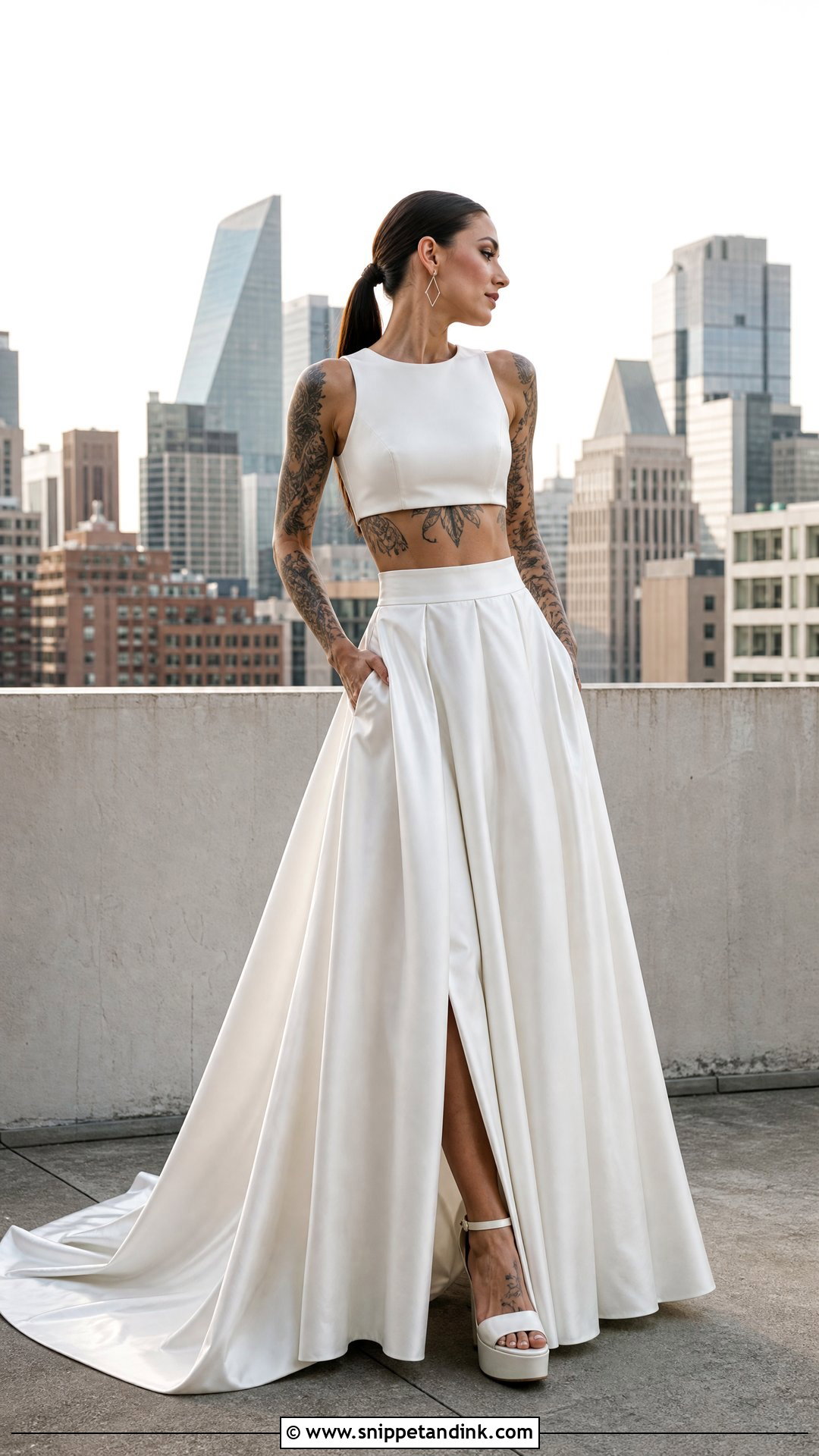 Two Piece Tattoo Wedding Dress - Snippet and Ink - 20 Tattoos Wedding Dress Ideas