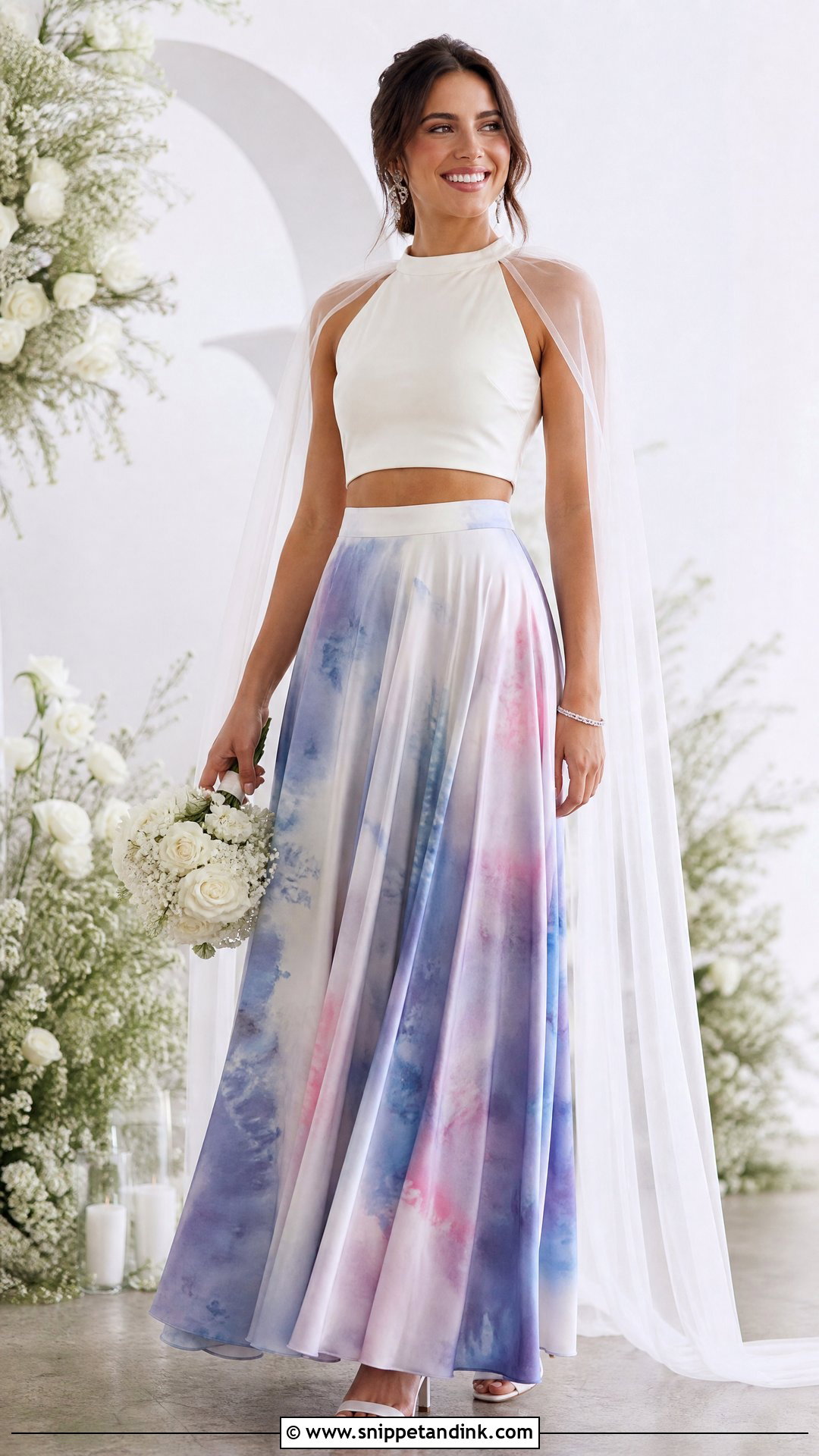 Two Piece Tie Dye Wedding Dress - Snippet and Ink - 20 Tie Dye Wedding Dress Ideas