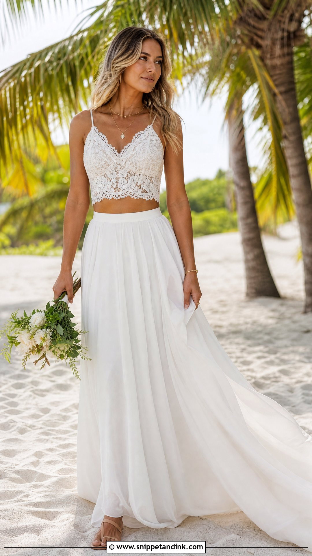 Two Piece Tropical Wedding Dress - Snippet and Ink - 25 Tropical Wedding Dress Ideas