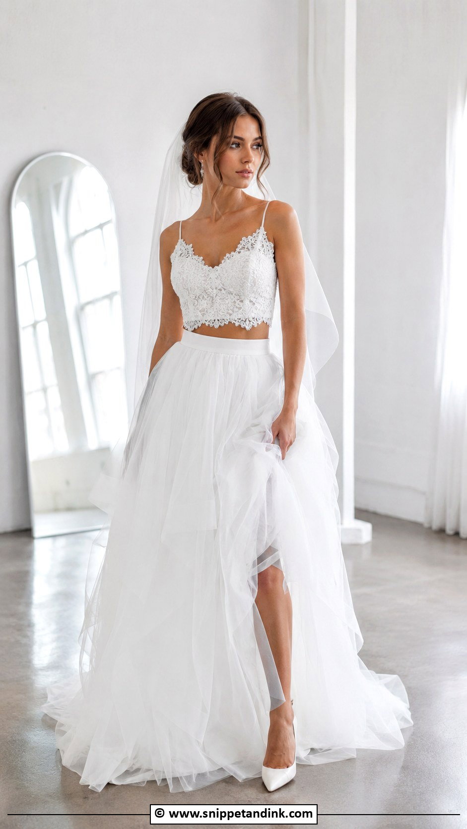 Two Piece Tulle Wedding Dress - Snippet and Ink - 30 Tulle Wedding Dress Ideas