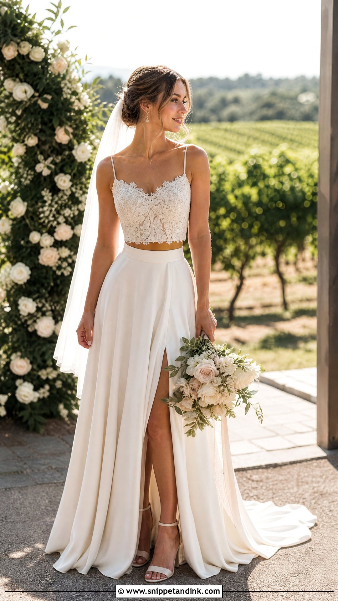 Two Piece Vineyard Wedding Dress - Snippet and Ink - 20 Vineyard Wedding Dress Ideas