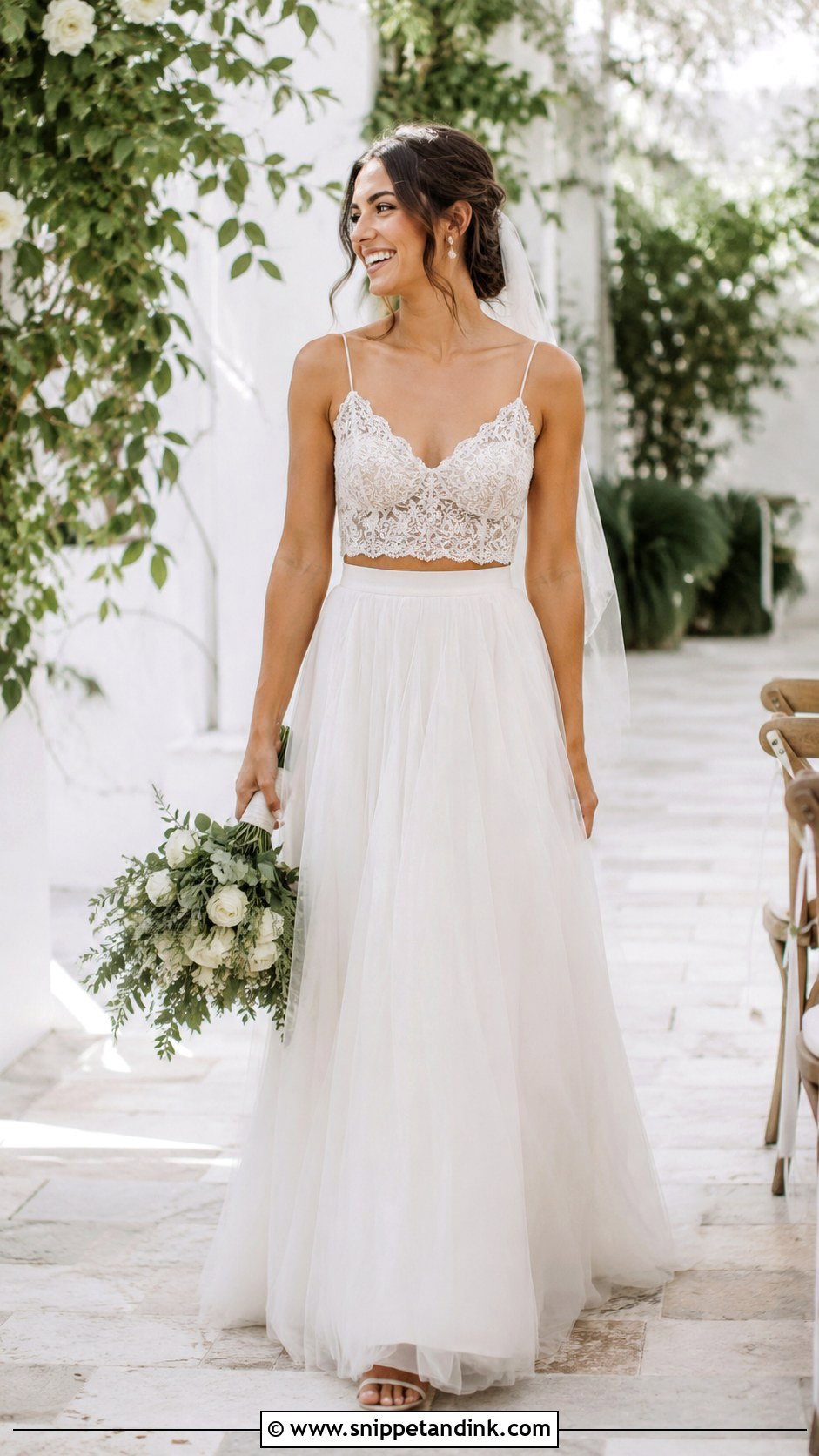 Two Piece Wedding Dress - Snippet and Ink - 25 Soft Romantic Wedding Dress Ideas