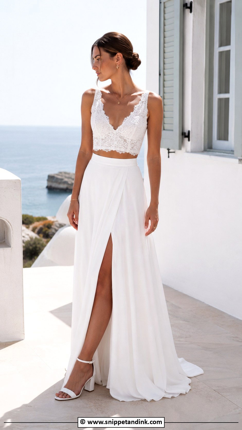 Two Piece Wedding Dress For Destination Wedding - Snippet and Ink - 30 Destination Wedding Dress Ideas
