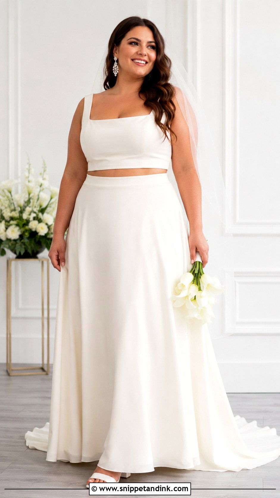 Two Piece Wedding Dress For Plus Size Bride - Snippet and Ink - 25 Zweiteiler Hochzeitskleid Ideas