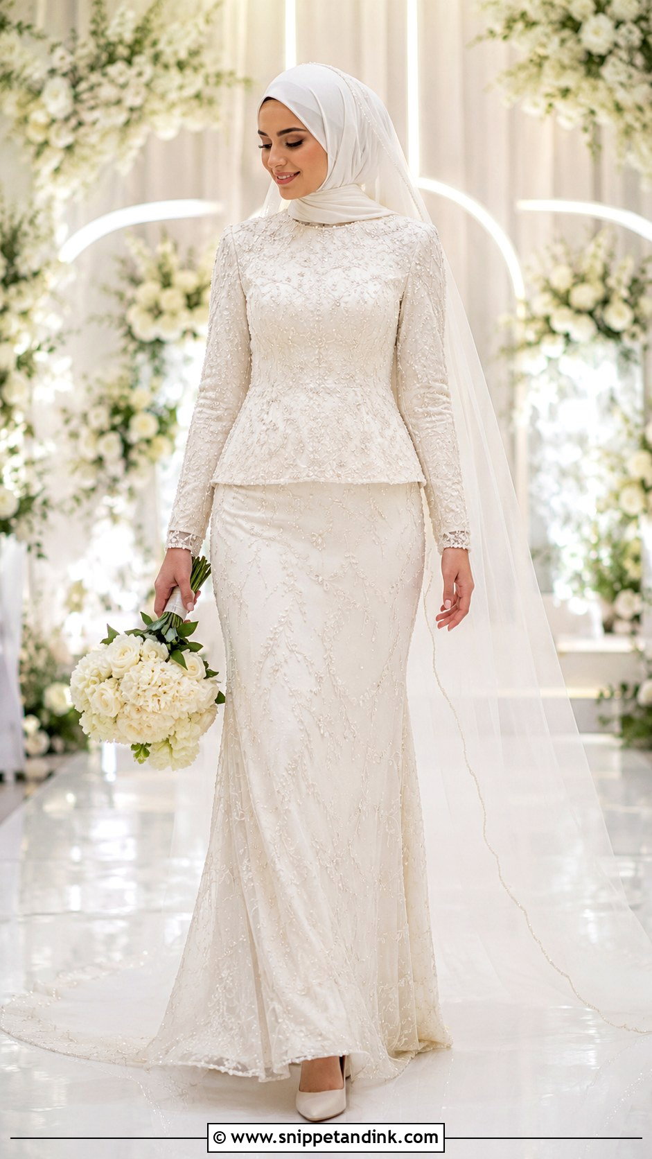 Two Piece Wedding Dress Hijab - Snippet and Ink - 35 Wedding Dress Hijab Ideas