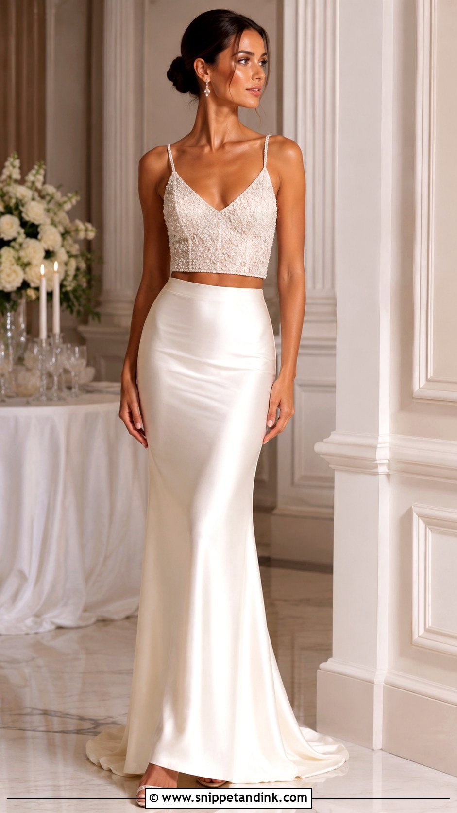 Two Piece Wedding Dress With Beaded Top - Snippet and Ink - 25 Zweiteiler Hochzeitskleid Ideas