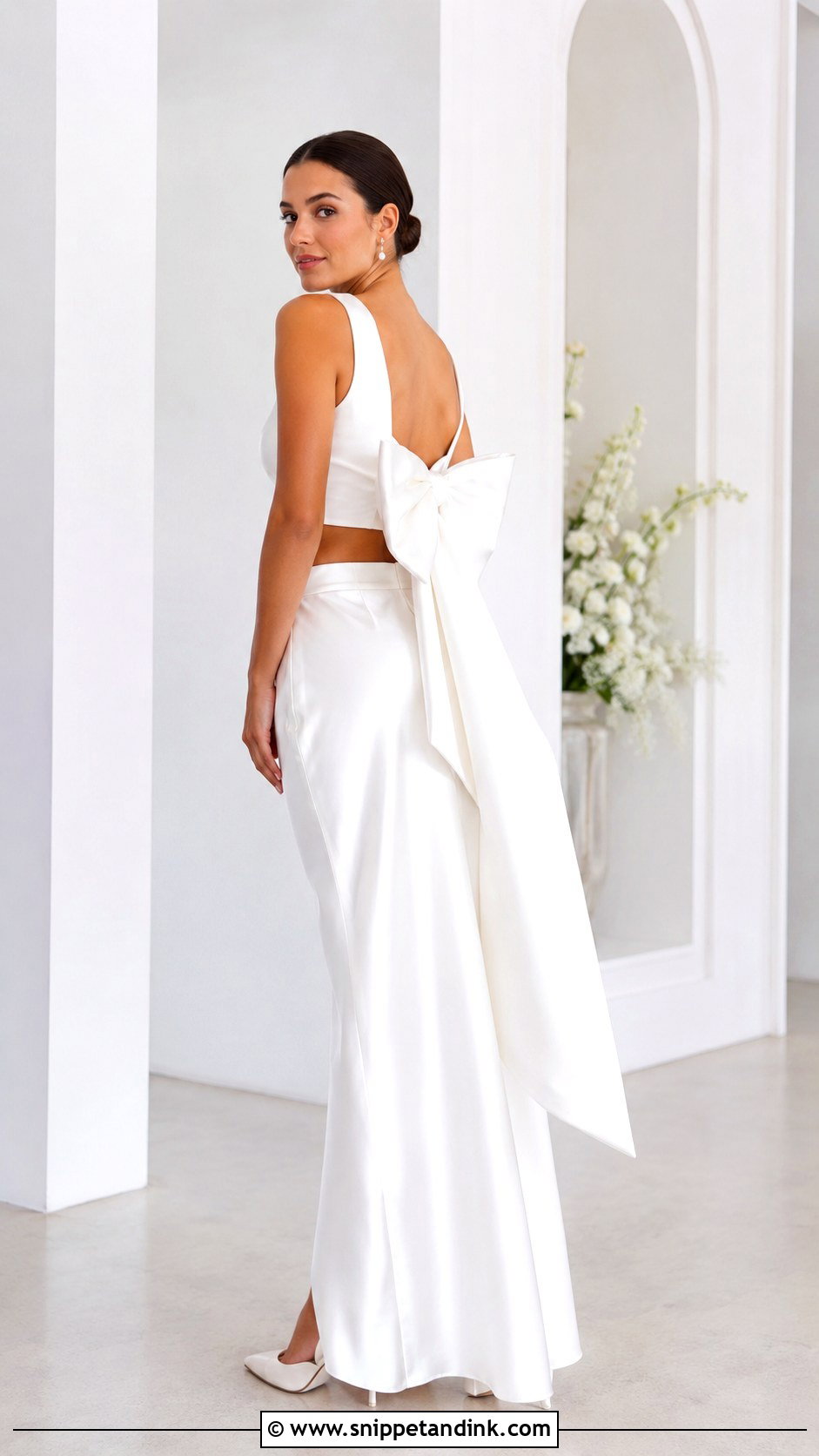 Two Piece Wedding Dress With Bow Detail - Snippet and Ink - 25 Zweiteiler Hochzeitskleid Ideas