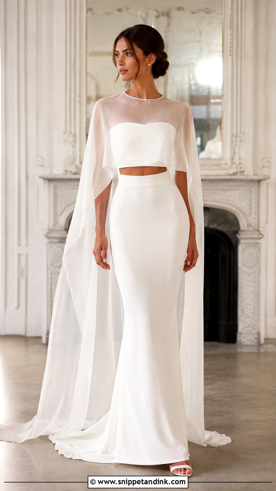 Two Piece Wedding Dress With Cape Top - Snippet and Ink - 25 Zweiteiler Hochzeitskleid Ideas